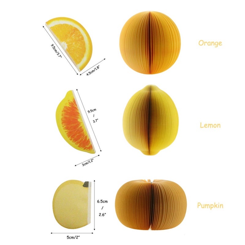 Unigift Sticky Note 3D Fruit and Vegetable Sticky Note Message Note Highlights Bookmark Suitable for Home Office School Holiday Gifts and Company Prizes 140 Sheets/Pad 13 Pads/Set - Image 3